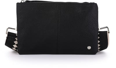 Michelle bags & accessories - Crossbodytas - Schoudertas - Luxe Geweven Schouderband - Handtas dames - Zwart