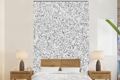 Behang - Fotobehang Graniet - Zwart - Wit - Patroon - Grijs - Breedte 200 cm x hoogte 300 cm