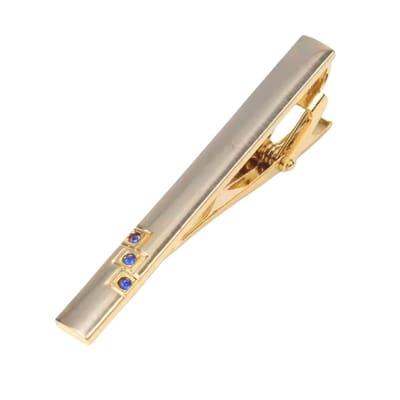 Dasspeld -goudkleurig- 3 blauwe steentjes- Charme Bijoux
