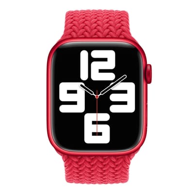 Apple Gevlochten solobandje voor de Apple Watch | 38/40/41/42 mm - Maat 4 - (Product) Red