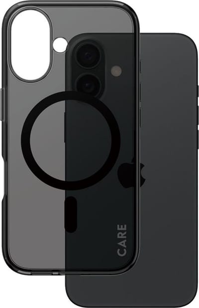 CARE by PanzerGlass Flagship Case Smokey Urban Combat w. - Zwart MagSafe iPhone 16