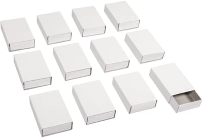 Rayher DIY Hobby/knutsel luciferdoosjes - 12x - blanco - 5 x 3 x 1 cm - opslag bedank doosje - Valentijnsdag - Bruiloft
