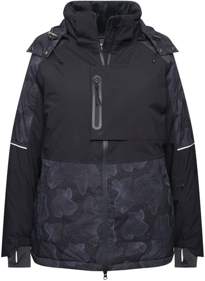 Ulla Popken - Dames - HYPRAR performance-jas waterdicht sneeuwvanger capuchon - Zwart - Maat 42+