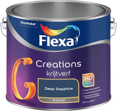 Flexa - Creations Muurverf Krijt - Deep Sapphire - Mengverf - 2,5 L