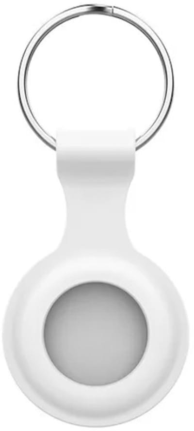 Siliconen Airtag Sleutelhanger - Hanger geschikt voor Apple AirTag - Beschermhoesje - Siliconen - Wit - 1 stuk - Airtag hoes - CHPN