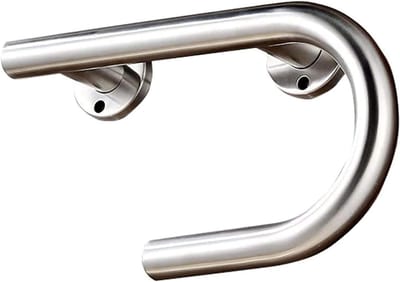 Veiligheidsbeugel Badkamer - Handgreep Douche Toilet - Valpreventie Badkamer - Antislip Grip Nat - 25 cm - Zilver