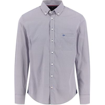 Fynch-Hatton Overhemd Allover Minimal Pattern Button-Down Garnet Red / male