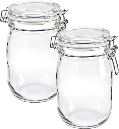 Weckpot - Voorraadpot - Transparant - 1 Liter - 2 stuks