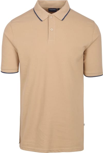 Suitable Respect Polo Tip Ferry Beige - Maat M - Heren - Polo shirt Heren met Korte mouw