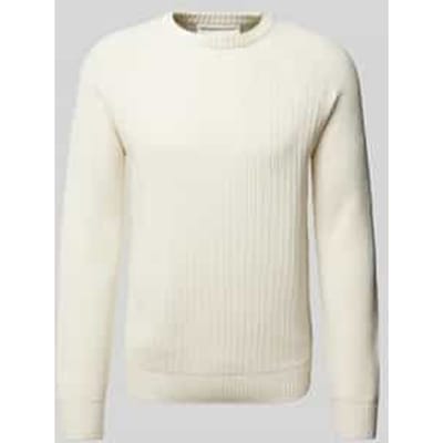 Regular fit gebreide pullover van katoenmix met structuurmotief