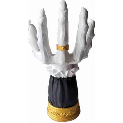Halloween Kandelaar Heksenhand Vormige Hars Kandelaar Bureau Ornamenten Decor gray