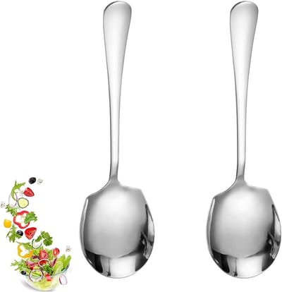 Grote RVS Serveerscheppen met Lange Handgreep, Ideaal voor Buffet, Keuken en Restaurant, 2 Stuks