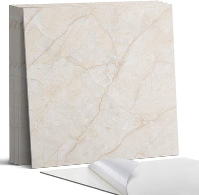 Coloray Wandpanelen Zelfklevend - Elegant marmerpatroon Zelfklevende Wandpanelen - 50 cm x 50 cm - Romig Wandpaneel PVC - 5 stuks - Texturen Wandpanelen Zelfklevend - Wandbord Keuken - Wandpaneel Badkamer