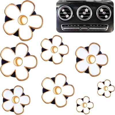8-delige set van madeliefjes luchtverfrisser clips voor auto - Schattige interieurdecoratie en accessoires voor vrouwen, perfect voor ventilatie en frisse geur