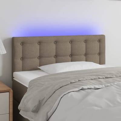 vidaXL - Hoofdbord - LED - 90x5x78/88 - cm - stof - taupe