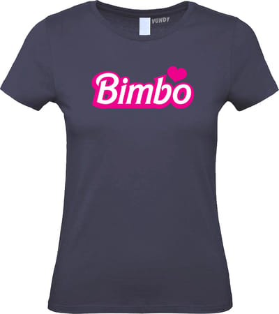 Dames t-shirt Bimbo | Carnavalskleding heren dames | Carnaval Kostuum | Foute Party | Navy Dames | maat XS