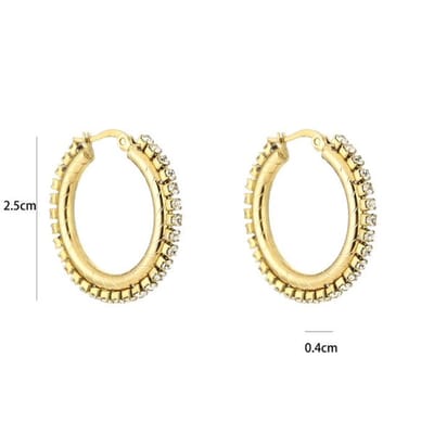Bijoutheek Oorring Met Witte Stenen Zilver