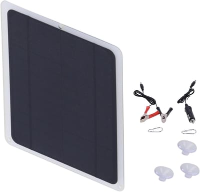 Zonnepaneel Oplader - Zonne-energie Paneel - Accu Onderhoud - Veilig Opladen - 6W 12V - Zwart