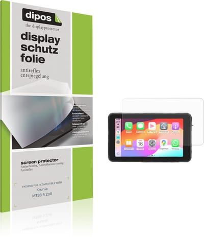 dipos – 2x Matte Beschermfolie geschikt voor Krunia MT88 5 Zoll | Krasbestendige & antireflecterende Screenprotector Ultra-Thin