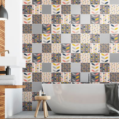 Zelfklevende tegelwandstickers voor keuken en badkamer - 60 Scandinavische PEKKA cementtegelstickers - 60 stickers, 20x20cm