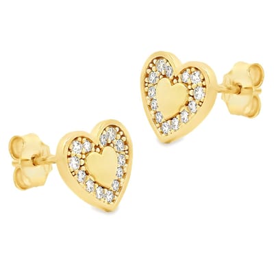 Juwelier Zwartevalk 14 karaat gouden hartjes oorbellen - 12.382