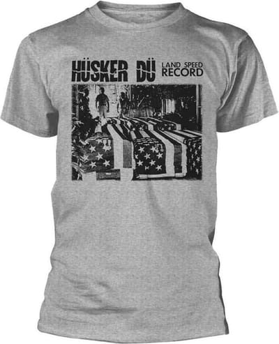 Hüsker Dü Heren Tshirt -S- Land Speed Record Grijs