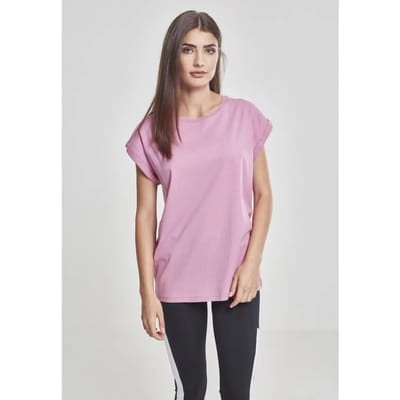 Urban Classics - Extended shoulder Dames T-shirt - L - Roze