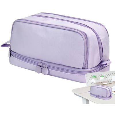 Trousse à crayons portable, grande capacité, avec compartiments, trousse à crayons esthétique, sac de rangement pour papeterie