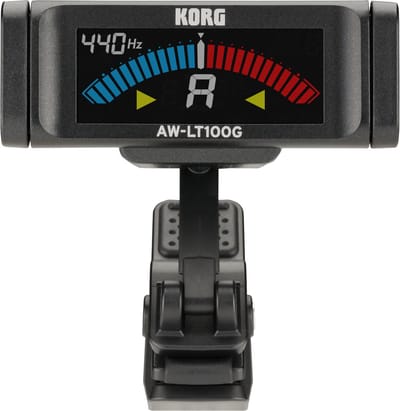 KORG AW-LT100G Opsteekbare stemapparaat voor gitaar met een gebruiksduur van 100 uur bij continu gebruik.