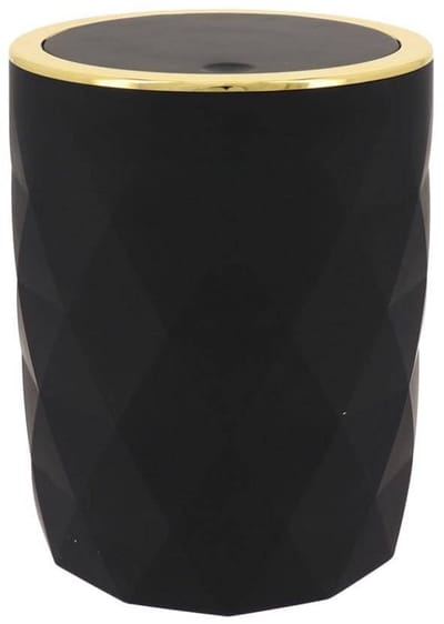 Kleine Vuilnisbak met Deksel 6 Liter Zwart