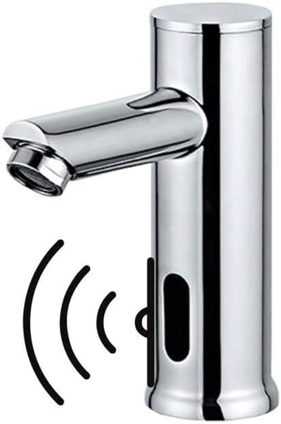 KZQ Automatische Kraan met Sensor | Aanraakloze Infrarood Kraan voor Badkamer en Keuken | Messing Chroom, 1-Gats en op Batterijen