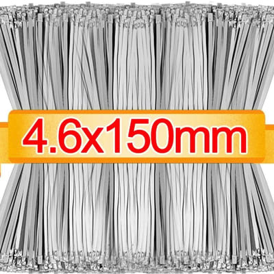 500/20 Pièces Colliers de Câble en Acier Inoxydable Colliers de Serrage Métalliques Sangle pour Enveloppe d'Échappement Polyvalent Robuste Autobloquant Anneau de Fixation 20PCS