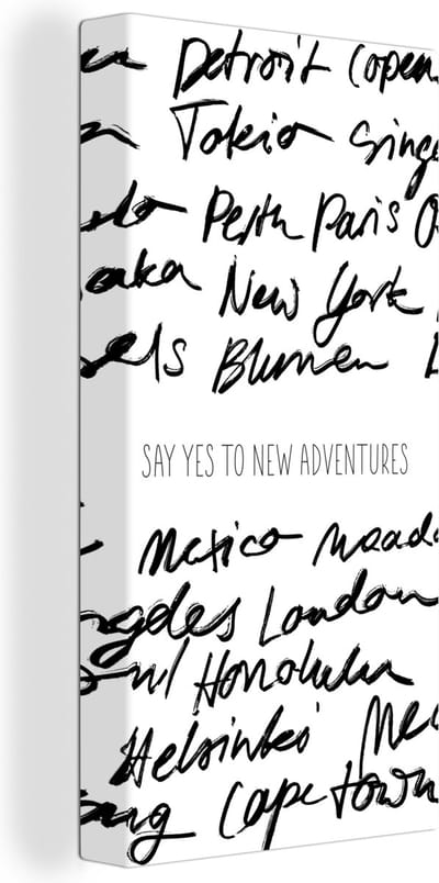 Canvas Schilderij Spreuken - Quotes - Say yes to new adventures - Mexico - 20x40 cm - Wanddecoratie