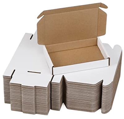 Kleine verzenddozen 6x4x1 inch - 50 stuks witte golfkartonnen dozen voor verzending en verpakking