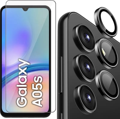 Screenprotector & Camera Protector geschikt voor Samsung Galaxy A05s - Glas