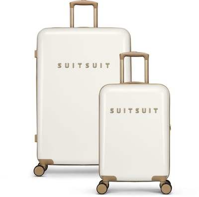 SUITSUIT Kofferset 2 delig - Reiskoffer groot - Handbagage koffer - Koffer set - Veilig TSA cijferslot - Reiskoffer set - Reiskoffer met wielen - Fusion kofferset White Sawn