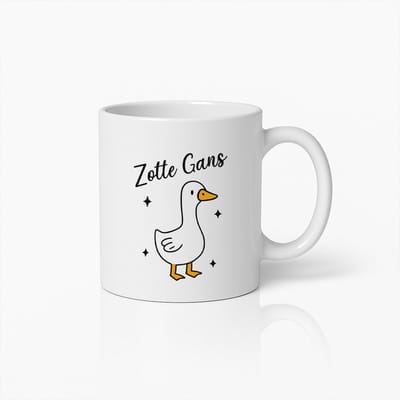 Zotte Gans Grappige Mok – Schattige Cartoon Gans Koffiemok voor Humor- en Dierenliefhebbers