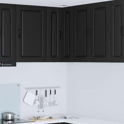 vidaXL - Vaatwasserpaneel - Kalmar - Zwart - 57 - x - 57 - x - 80 - cm - Bewerkt - hout