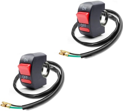 Allecto - Motorfiets Handlebar Rocker Switch - On/Off Drukknop - Geschikt voor LED verlichting - Voor U5 U7 - Waterdicht - Hoogwaardige kwaliteit