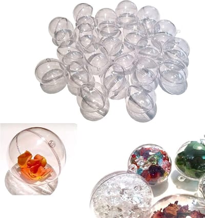24 Stuks Kerstballen van Acryl - Transparante Decoratieve Ballen van 6 cm - Perfect voor Versiering en Knutselen