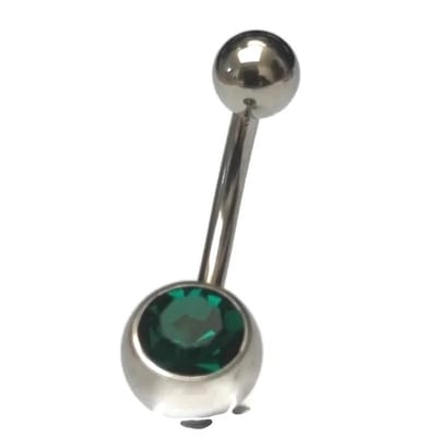 Aramat Jewels | Navelpiercings | Groene Zirkonia Navelpiercing RVS | | |8mm | Staal | Volwassenen | Cadeautje