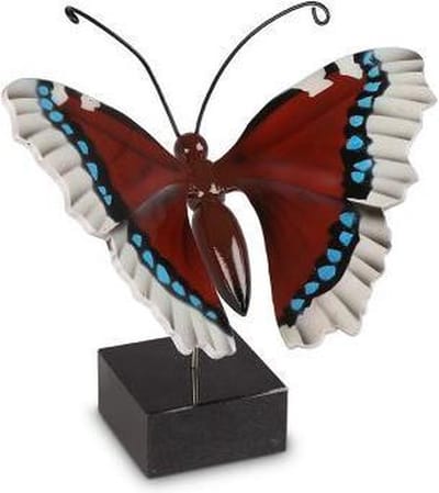 Handbeschilderde urn vlinder in hout - bruin - type Koningsmantel - Asbeeld Dieren Urn Voor Uw Geliefde Dier - Kat - Hond - Paard - Konijn