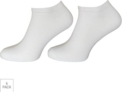 Boru Bamboo - 6-Pack - Sneakersokken met Badstof Zool - Bamboe - Hypoallergeen - Heren / Dames - wit - 40-46 - 2309