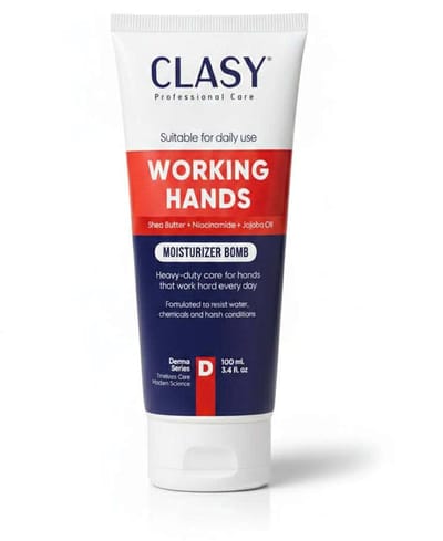 Clasy Care Working Hands Handcrème voor Werkende Handen - Intensieve Hydratatie - Snelle Opname & Verzorging - met Shea & Niacinamide - 100 ml
