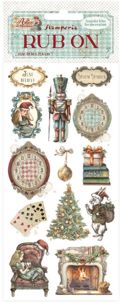 Stamperia - Alice in Christmas Rub-on 4x8,5 Inch Soldiers (DFLRB183)
