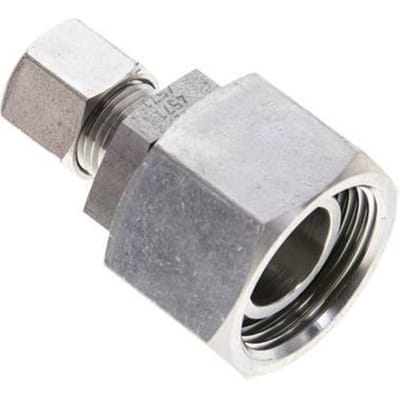 10L & 22L RVS Rechte Snijringkoppeling Draaidoorvoer 160bar FKM O-ring en Afdichtconus ISO 8434-1