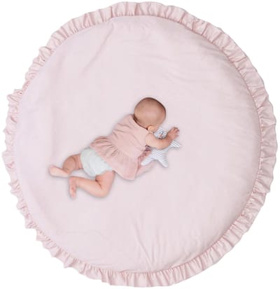 Dailygoods- Babyspeelmat Ronde 100 Cm - Activiteitsspeelmat - Katoenen Kruipmat - Peuters - Kinderkamer Decor - Geschikt voor 0-12 Maanden