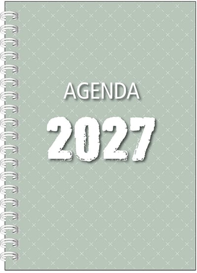 MGPcards - Agenda A5 2027 - Ringband - Spiraal - Flexibele kaft - Weekoverzicht - Groen - 15 x 21 cm