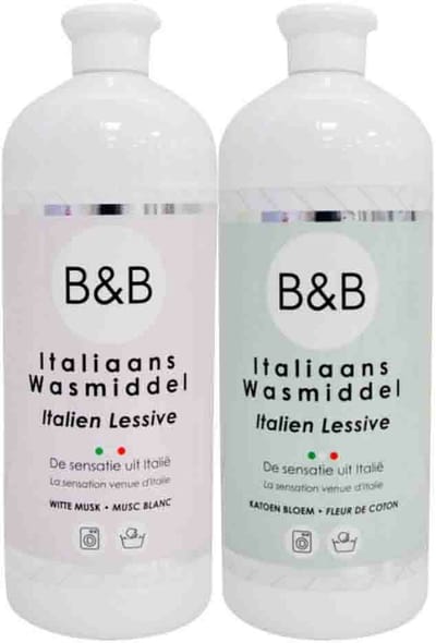 B&B Italiaanse Wasparfum Wasmiddel Witte Musk & Katoen Bloem Pakket