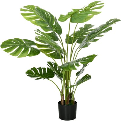 4goodz Homcom kunstplant monstera 120 cm kunstplant met pot en mos